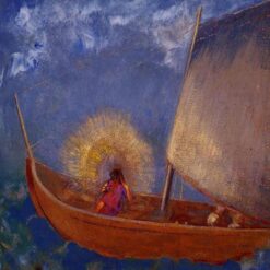 Odilon Redon ‘Mysterious Boat’ – c.1897 Symbolist Oil on Panel Artwork