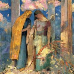 Mystical Conversation’ by Odilon Redon – Symbolist Genre Painting, Oil on Canvas (1896)