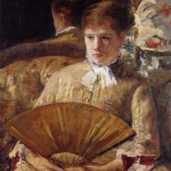 Portrait of a Lady (Miss My Ellison)’ by Mary Cassatt – 1877 Realist Oil Portrait Reproduction