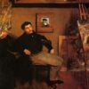Hand-Painted Reproduction of Degas’ ‘Portrait of James Tissot’ – 1867-1868 Realist Oil Painting