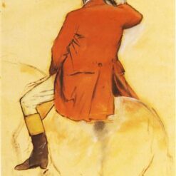 Hand-Painted Reproduction of Degas’ ‘Rider in a Red Coat’ – 1868 Impressionist Genre Painting