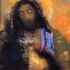 Sacred Heart’ by Odilon Redon – 1910 Symbolist Religious Pastel Painting on Paper