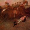 1866 Degas ‘Scene from the Steeplechase – The Fallen Jockey’ – Hand-Painted Impressionist Oil Painting Reproduction