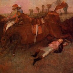 1866 Degas ‘Scene from the Steeplechase – The Fallen Jockey’ – Hand-Painted Impressionist Oil Painting Reproduction