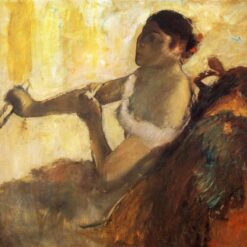 1890 Degas ‘Seated Woman Pulling Her Glove’ – Hand-Painted Impressionist Oil Genre Painting Reproduction