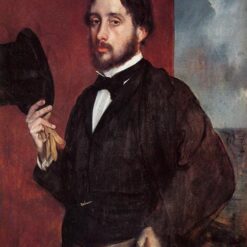 Hand-Painted Reproduction of Degas’ ‘Self Portrait Saluting’ – 1865-1866 Impressionist Self-Portrait