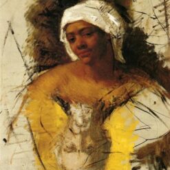 Sketch of Mrs. Currey and Sketch of Mr. Cassatt by Mary Cassatt – 1871 Realist Oil Sketch Reproduction