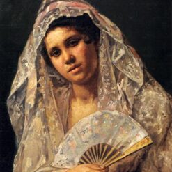 Mary Cassatt ‘Spanish Dancer Wearing a Lace Mantilla’ – 1873 Realist Oil Painting Reproduction