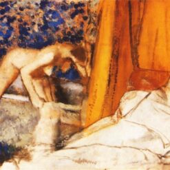 The Bath by Edgar Degas – 1890 Impressionist Oil Nude Painting Reproduction