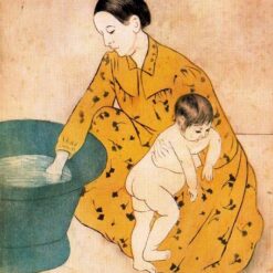 1893 Mary Cassatt ‘The Child’s Bath’ – Hand-Painted Japonism Genre Painting Reproduction