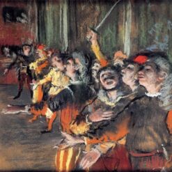 Hand-Painted Reproduction of Degas’ ‘The Chorus’ – c.1877 Impressionist Oil Genre Painting