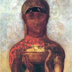 Odilon Redon ‘The Cup of Mystery’ – 1890 Symbolist Oil on Canvas Painting