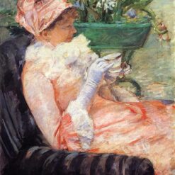 Hand-Painted Reproduction of Mary Cassatt’s ‘The Cup of Tea’ – 1879 Oil Portrait