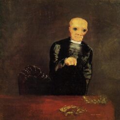 The Distributer of Crowns’ by Odilon Redon – 1882 Symbolist Oil on Panel Painting