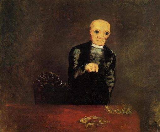 The Distributer of Crowns’ by Odilon Redon – 1882 Symbolist Oil on Panel Painting