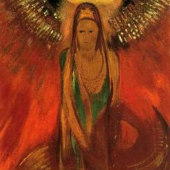 Odilon Redon ‘The Flame (Goddess of Fire)’ – 1896 Symbolic Oil Painting on Canvas