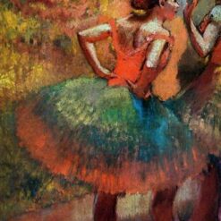 Hand-Painted Reproduction of Degas’ ‘Two Dancers in Green Skirts, Landscape Scene’ – c.1894-1899 Impressionist Oil Genre Painting