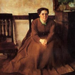 Hand-Painted Reproduction of Degas’ ‘Victoria Duborg’ – c.1866 Impressionist Oil Portrait