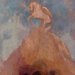 Odilon Redon ‘White Pegasus’ – 1908 Mythological Oil Painting on Canvas