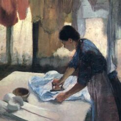 Hand-Painted Reproduction of Degas’ ‘Woman Ironing’ – c.1887 Impressionist Oil Genre Painting