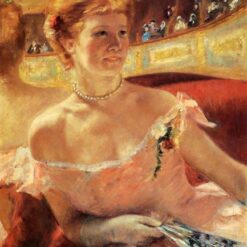 Hand-Painted Reproduction of ‘Woman with a Pearl Necklace’ by Mary Cassatt – 1879 Oil Portrait