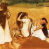 Hand-Painted Reproduction of Degas’ ‘Women Combing Their Hair’ – 1876-1877 Impressionist Oil Genre Painting