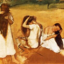 Hand-Painted Reproduction of Degas’ ‘Women Combing Their Hair’ – 1876-1877 Impressionist Oil Genre Painting