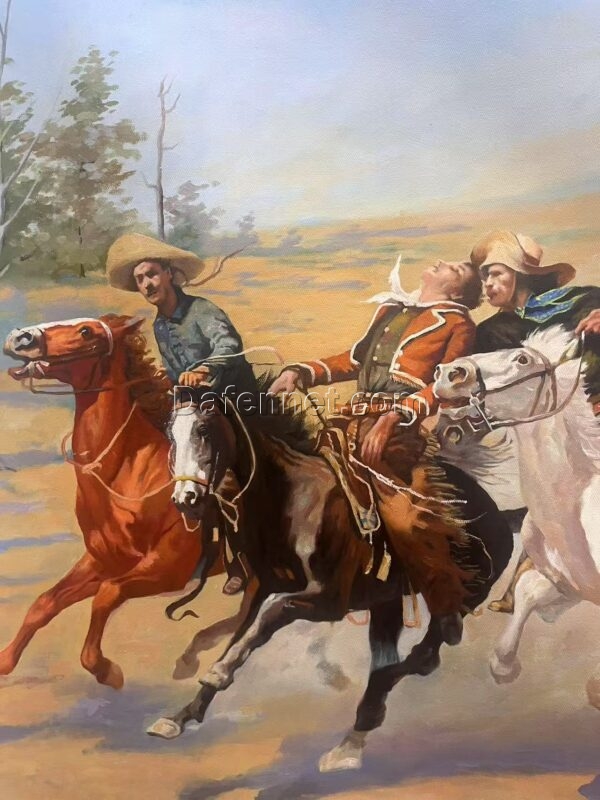 The Wild Artistry of Dafen Village: Remington's 'A Dash for the Timber' Reimagined 5 微信图片 20250114011118