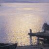 Custom Hand-Painted Oil Painting - Fishing Boat on Water, Dafen Village Studio