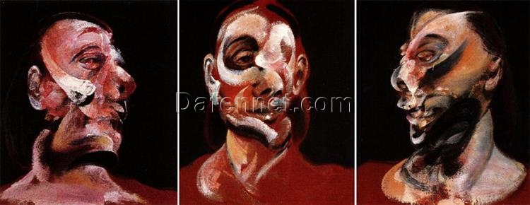 Three Studies of Muriel Belcher by Francis Bacon (1966) – Custom Oil Painting Reproduction from Dafen Oil Painting Village Studio