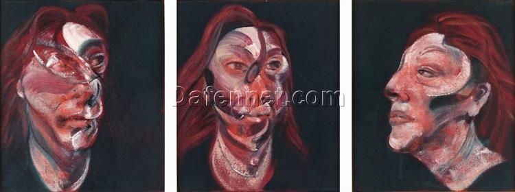 Custom Oil Painting – Francis Bacon 1965 Three Studies for Portrait of Isabel Rawsthorne (on a dark background) from Dafen Oil Painting Studio