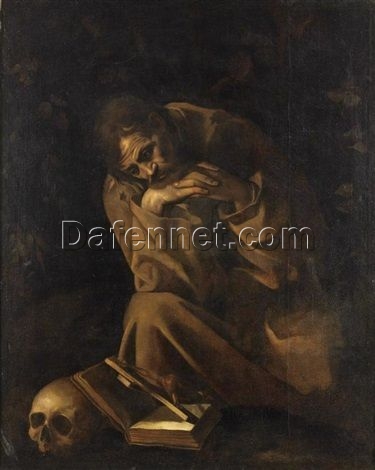 Custom Oil Painting of Caravaggio’s ‘Saint Francis in Meditation’ – Da Fen Oil Painting Village Studio