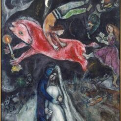 Marc Chagall A Red Horse (Le Cheval Rouge) – 1938 Surrealism Oil on Canvas, Musée des Beaux-Arts de Nantes