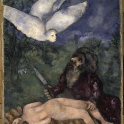 Marc Chagall Abraham Is Going to Sacrifice His Son – Religious Artwork Reproduction, Gouache & Oil on Paper by Da Fen Oil Painting Village Studio