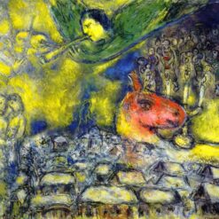 Marc Chagall Angel over Vitebsk – 1977 Surrealist Oil Painting, Symbolic Representation of Spirituality