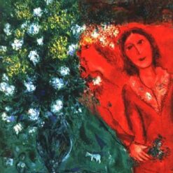 Hand-Painted Marc Chagall "Artist’s Reminiscence" Oil Painting – Surrealist Symbolic Art Reproduction by Da Fen Oil Painting Village Studio
