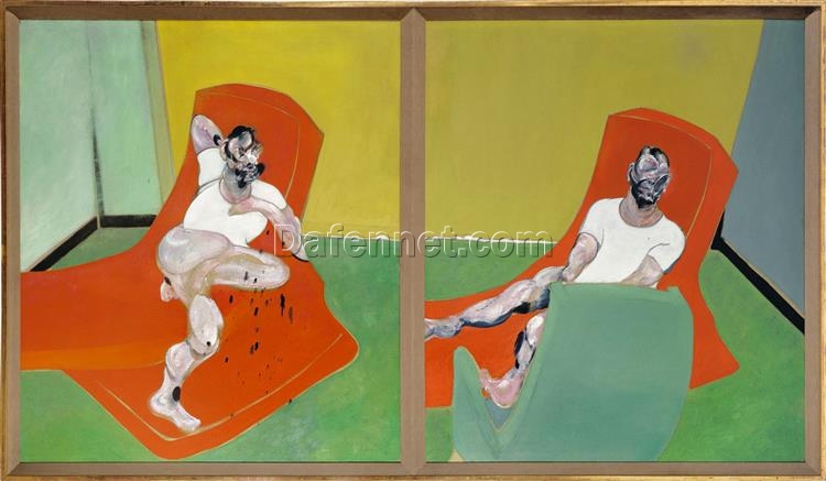 Double Portrait of Lucian Freud and Frank Auerbach by Francis Bacon (1964) – Custom Oil Painting Reproduction from Dafen Oil Painting Village Studio