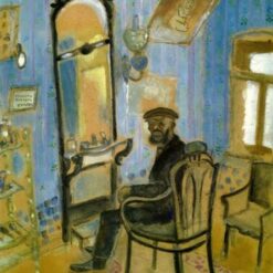 Hand-Painted Oil Painting Inspired by Marc Chagall’s 'Barber’s Shop (Uncle Zusman)' – High-Quality Reproduction by Da Fen Oil Painting Village Studio