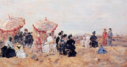 Escena de playa, Villers de Eugene Boudin - 1894 Pintura al óleo de género impresionista, Arte personalizado de Dafen Oil Painting Village Studio