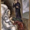 Marc Chagall Blessing of Ephraim and Manasseh – Religious Art Reproduction, Gouache & Oil on Paper by Da Fen Oil Painting Village Studio
