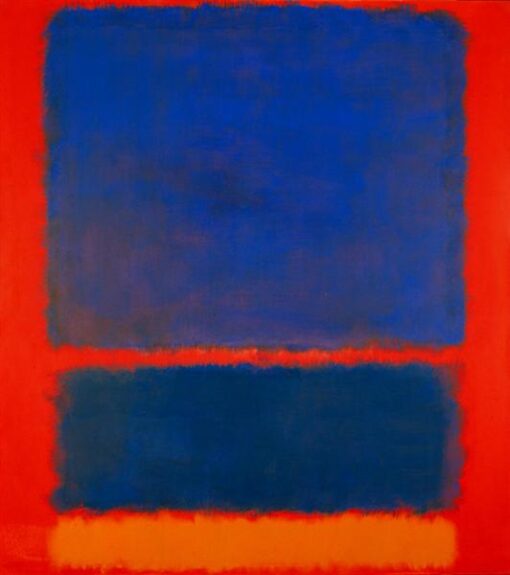 Color Field Painting Inspired by Mark Rothko – Blue, Orange, Red, 1961 – Da Fen Village Studio Abstract Oil Art for Modern Home & Office Décor