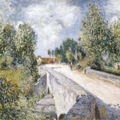 Bridge over the Orvanne near Moret by Alfred Sisley – 1883 Impressionist Landscape Oil Painting, Custom Art from Dafen Oil Painting Village Studio