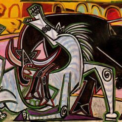 Bullfight by Pablo Picasso – 1934 Surrealist Bull Theme Oil Painting, Custom Art from Dafen Village Studio