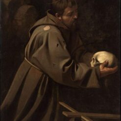 Caravaggio's 'Saint Francis in Prayer' – Custom Baroque Religious Oil Painting from Da Fen Oil Painting Village Studio