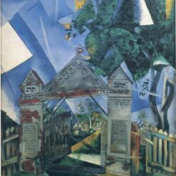 Hand-Painted Oil Painting Inspired by Marc Chagall’s 'Cemetery Gates' – High-Quality Reproduction by Da Fen Oil Painting Village Studio