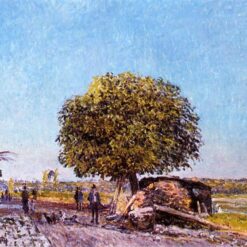 Chestnut Tree at Saint Mammes by Alfred Sisley – 1880 Impressionist Landscape Oil Painting, Custom Art from Dafen Village Studio