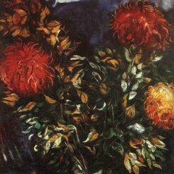 Marc Chagall Chrysanthemums – Surrealist Still Life Painting, Oil on Canvas, Perls Galleries, New York