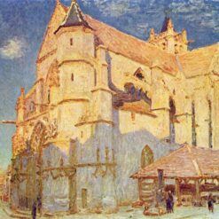 Church of Moret by Alfred Sisley – 1893 Impressionist Cityscape Oil Painting, Custom Art from Dafen Oil Painting Village Studio