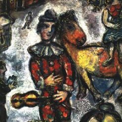 Marc Chagall Circus in the Village – 1969 Naïve Art Oil & Gouache Painting, Private Collection