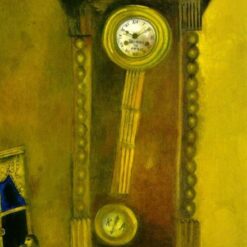 Hand-Painted Oil Painting Inspired by Marc Chagall’s 'Clock' – High-Quality Reproduction by Da Fen Oil Painting Village Studio